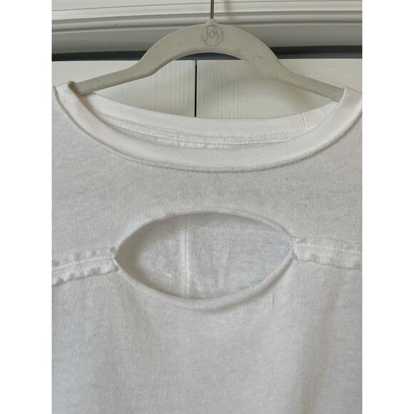 FREE PEOPLE WE THE FREE Cut Out Front Cotton Tee Sz XS - Picture 3 of 6